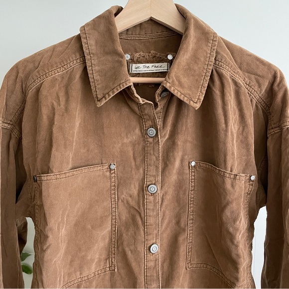 NEW Free People Baby Cord Button Down Shirt - Picture 10 of 16
